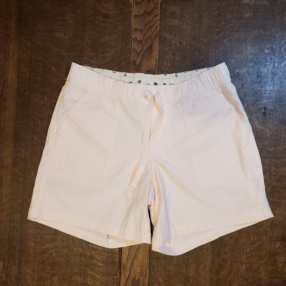 North Face shorts, pale pink, drawstring, pockets
